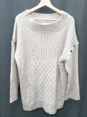 ◇ ⊇ amerge. アメルジュ 2WAY 長袖 ニット セーター サイズM グレージュ系 レディース P 【1408200034013】