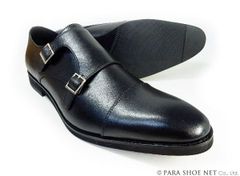 PARASHOE 本革 ダブルモンクストラップ ビジネスシューズ 黒 ワイズ 4E（EEEE）27.5cm、28cm、28.5cm、29cm、29.5cm、30cm、31cm、32cm【大きいサイズ（ビッグサイズ）メンズ 革靴・紳士靴】