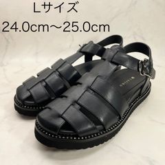 【新品 訳あり】カリーノ　厚底ビジューグルカサンダル　Lサイズ　黒
