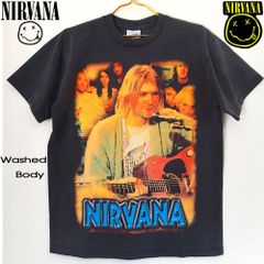 73 NIRVANA ニルヴァーナ  Kurt Cobain カートコバーン Tシャツ チャコールブラック Lサイズ 美品 ロックバンド ロックT バンドT ミュージックT ツアーT メンズ レディース ユニセックス ロック パンク バンド フェス ライヴ
