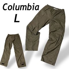 Columbia コロンビア メンズ レインパンツ L レインウェア 刺繍ロゴ ナイロン 112 PM0086 アウトドア カーキ系 (C13)★
