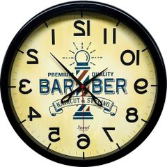 さんてる 日本製 逆転掛け時計 BARBER SQ08-BK ブラック 直径320 ×40mm