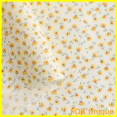 【特価商品】双日ファッション 花柄プリント ブロード生地 巾112cm×1m切売カット イエロー系 B6100Z-3-2-1M 手芸・ハンドメイド用品