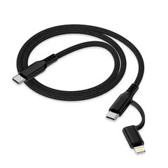 新品 2in1 タイプｃ iPhone充電ケーブル 0.9M PD対応 30W急速充電 高速データ転送 Haoano アイフォン マルチ充電ケーブル USB-C ライトニングケーブル iPhone 15 Pro Max/14/13/12/SE/iPad Air