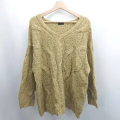 ◇ ⊇ apart by lowrys アパートバイ シンプル系 長袖 ニットセーター サイズF カーキ系 レディース E  【1507080000498】