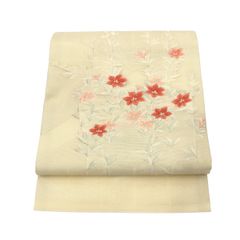 名古屋帯/紗/白地/未使用品/仕立上がり/11452
