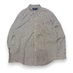 90s 00s POLO Ralph Lauren ストライプシャツ オーバーサイズ サイズXL CUSTOMFIT グリーン ホワイト アメカジ B-boy スケーター ストリートファッション vintage 古着