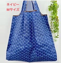 #203ネイビー　Ｍサイズ　セレブトート、エコバッグ オシャレ SNS大人気