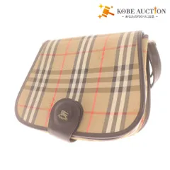 ■ Burberry バーバリー ショルダーバッグ 鞄 革 レザー ノバチェック ロゴ レディース マルチカラー レッド ホワイト ベージュ系 袋付き