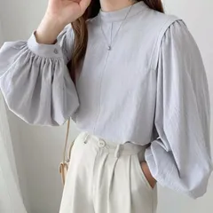 ブラウス レディース シャツ 新作 トップス パフスリーブ ゆったり シンプル ファッション 長袖 エレガント OL 通勤cbrd303