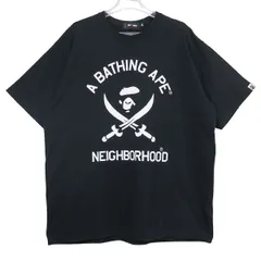 新品 Mサイズ エイプ ネイバーフッド Tシャツ ブラック NEIGHBORHOOD A BATHING APE TEE BAPE NBHD BLACK BAPE 中古アベイシングエイプ A BATHING APE × ネイバーフッド