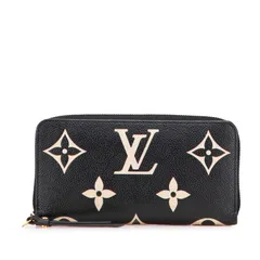 ルイ ヴィトン モノグラム アンプラント ジッピー ウォレット M80481 ブラック レザー レディース LOUIS VUITTON【1-0218367】