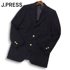 J.PRESS ジェイプレス 秋冬 金ボタン★ウール ブレザー テーラード ジャケット 紺ブレ Sz.C-92 W-78 T-175　メンズ ネイビー