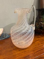 昭和レトロ ガラス マーブル 花瓶 耳つき