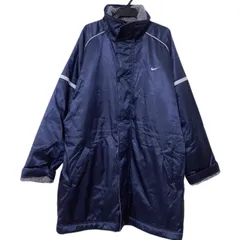 Z1516  NIKE ナイキ　ベンチコート　ロング　紺　ネイビー　メンズ　Mサイズ　内ボア　ジップアップ　人気