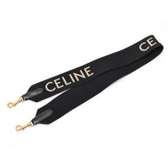 セリーヌ / CELINE　ジャカード ロングストラップ / ショルダーストラップ　49S012AEP.38AW　ウール/レザー　ブラック/ホワイト 【中古】 商品番号 S-158073