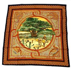新品同様 希少 HERMES エルメス カレ90  ヒマラヤ杉の下で  SOUS LE CEDRE  シルク スカーフ レッド