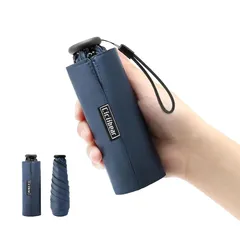 折りたたみ傘 日傘 140g超軽量 【UVカット・晴雨兼用・遮光遮熱 】日焼け防止 熱中症対策 紫外線遮断 小型 コンパクト携帯便利 撥水加工 梅雨対策 メンズ レディース ユニセックス (ネイビー)