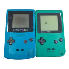 186000 ジャンク品 Nintendo 任天堂 ニンテンドウ GAMEBOY ゲームボーイカラー & ポケット CGB-001 MGB-001  グリーン ターコイズブルー 2点まとめ売り