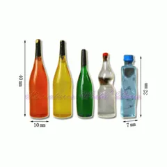ミニチュア ワインボトル5本セット　ラベル無し　MWDSETA ドールハウス用のサムネイル