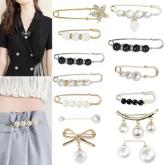 ブローチピン ウエスト調整 13点セット ブローチ ウエストバックル ピン ジーンズ パールピン ウエストクリップ アジャスター パール 縫製不要 取り外し可能 調節可能 胸飾り 卒業式 卒園式 入学式 入園式 発表会 結婚式 装飾用