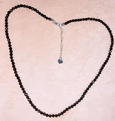 [高品質]天然石オニキスネックレス  45cm    男女兼用