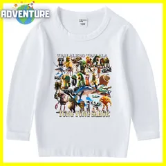 Tung Tung Tung Sahur トゥントゥントゥンサフール 長袖 ロンT カットソー 110 120 130 140 150 キッズ黒ブラック 青ブルー 白ホワイト グレー水色トップス服 Tシャツ イタリアンブレインロット 子供 tsrb10 FR