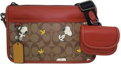 [コーチ] バッグ ショルダーバッグ COACH ピーナッツコラボ シグネチャー スヌーピー ウッドストック ミニポーチ付き 斜め掛け CE709 QBE7V アウトレット