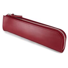 【人気商品】rioboca ヌメ革 ペンケース 日本製 姫路レザー シンプル 大人 ファスナー (レッド)