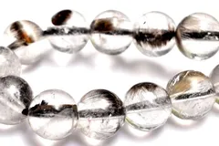 【１点物】希少◇ブルッカイト入り プラチナタイチンルチルクォーツ　7mm　ブレスレット パワーストーン 天然石 _MA8432