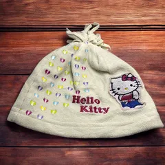  ハローキティ 白 キャラ 帽子 古着 アクセサリー 小物 ビンテージ ファッション アイテム キャップ 帽子 ビニー バケハ ハット ニット キャスケット 1980 p60