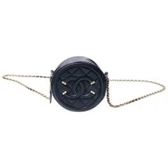 CHANEL (シャネル) CCフィリグリー チェーンショルダーバッグ ミニバッグ ブラック キャビアスキン ゴールド金具