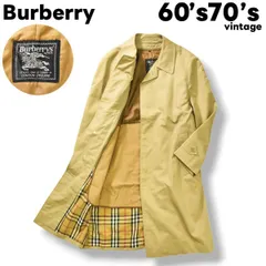 【希少】 60s70sヴィンテージ バーバリー Burberrys ギャバジン 裏地 ノバチェック柄 ライナー付き ステンカラーコート アウター L ベージュ メンズ