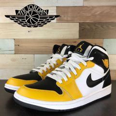 NIKE AIR JORDAN 1 MID ナイキ エア ジョーダン 1 ミッドカット イエロー ブラック ホワイト 25.5cm U11881 DQ8426-701