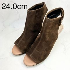 【新品 訳あり】モードエジャコモ　アンクルベルトサンダル　24.0ｃｍ　茶スエード