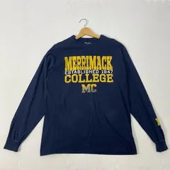 Champion/チャンピオン カレッジロンT シャツ 長袖 ロンT フロントプリント オーバーサイズ ビックシルエット ホンジュラス製 メンズ XL ネイビー