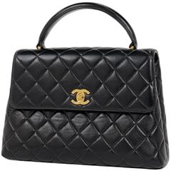 シャネル CHANEL ココマーク ハンドバッグ マトラッセ ハンドバッグ レザー ブラック レディース 【中古】