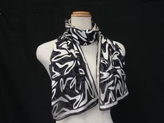 YSL イヴサンローラン シルク オーガンジー スカーフ ゼブラ