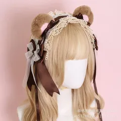 くま耳 ヘッドドレス ブラウン ゴスロリ ロリータ コスプレ パーティ