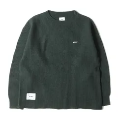 美品 WTAPS ダブルタップス ニット サイズ:L 19AW ワッフル ウール ニット セーター WAFFLE SWEATER オリーブドラブ トップス カジュアル 長袖のサムネイル