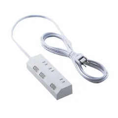 送料無料 【新品 未使用 未開梱】 エレコム　ELECOM　電源タップ 3m 3個口 ほこりシャッター 雷ガード 個別スイッチ ホワイト　T-IS01-2330WH