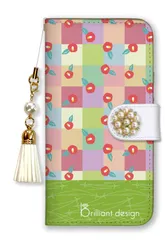 iPhone15ProMax ケース 手帳型 iPhone15 プロマックス スマホケース ビジュー パール デコ ストラップ付  おしゃれ 和柄 花柄 和風 日本 着物 上品 大人 きれい ブランド カラー07