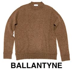【ほぼ未使用】バランタイン イタリア製 ウール 100% 最高峰 長袖ニット メンズ セーター 48 ブラウン 茶色 M 2A6