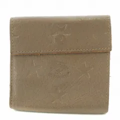 イルビゾンテ IL BISONTE 三つ折り財布 コンパクトウォレット ロゴ スター型押し レザー グレージュ /BB ■OF