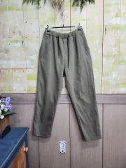 カーキ 裏起毛 コットンスパンデックスバンディングパンツ
