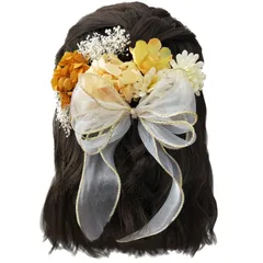 【数量限定】七五三 卒業式 着物 浴衣 振袖 水引 袴 成人式 ヘアアクセサリー 結婚式 赤 和玉 かすみ草 造花飾り ダリア 和装 ドライフラワー 髪飾り 造花 リボン 9色展開 手作り [JZOON]