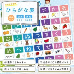 ひらがな表　A4 知育玩具ポスター 就学入学準備 プリント 幼児教育 受験