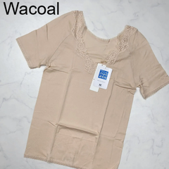 【新品タグ付き】Wacoal　ワコール　インナー　トップス　2分袖　半袖　LL　ランジェリー　下着ㅤBE　ベージュ　シンプル　スイスコットン　吸湿機能　サラサラ　ワコールさわやか研究所　プレゼント　ギフト