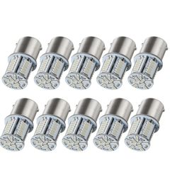 【新着商品】HooMoo S25 LED シングル 24V ブルー 青 トラック サイドマーカー マーカー球 バックランプ 39連 G18 （BA15s）P21W ピン角180° 無極性 防水 爆光 バス トラック ダンプ 船舶 重機 10個入り