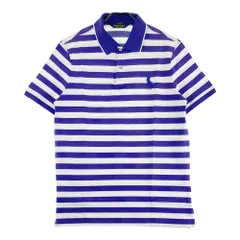 サイズ：L POLOGOLF ラルフローレン ポロゴルフ  フロントロゴ 半袖ポロシャツ ボーダー柄 パープル系 [240101437142] ゴルフウェア メンズ ストスト